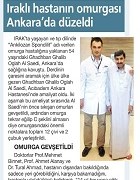 Iraki Patient’s Spine was Corrected in Ankara